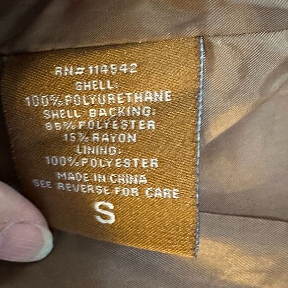 Jou Jou Faux Leather Brown Bomber Jacket - Picture 4 of 7